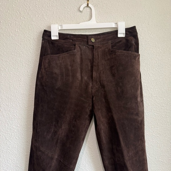VTG Wilsons Maxima Leather Brown Pants Women’s 8 Straight Leg Western Boho - Picture 2 of 13